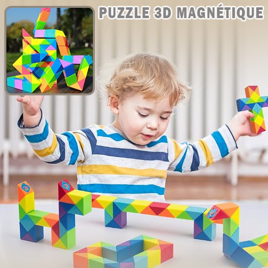 Jeu Magnétique Construction - Puzzle 3D - MonBoJouet