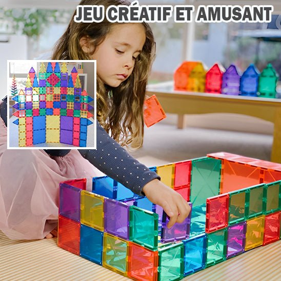 Jeu magnétique construction - Tuiles - MonBoJouet